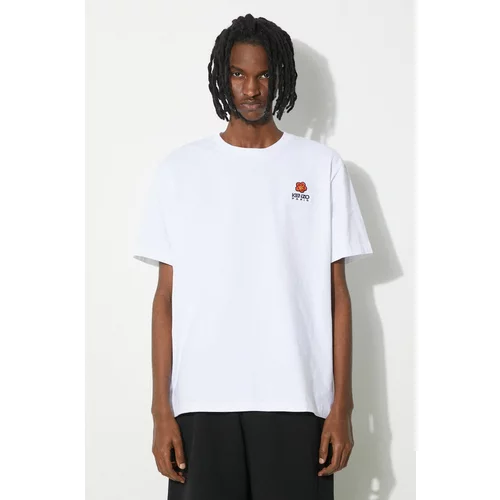 Kenzo Pamučna majica Boke Crest Classic za muškarce, boja: bijela, s aplikacijom, FC65TS4124SG.01