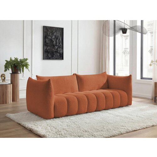 Bobochic Paris Narančasta sofa od boucl&amp;eacute; tkanine 286 cm Azra &amp;ndash; Slike