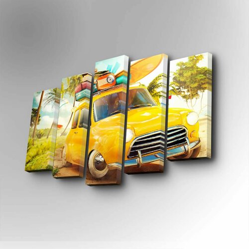 Wallity 5PUC-069 multicolor decorative canvas painting (5 pieces) Cene