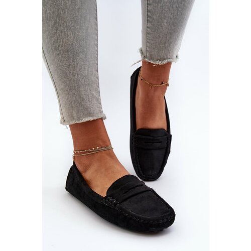 Kesi Women's eco suede loafers Black Adelmarie Slike
