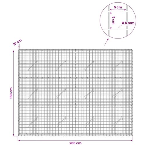  Gabion s žicom debljine 5 mm i mrežom 5x5 cm 200x10x150 cm - 10 cm 150 cm 200 cm Slike