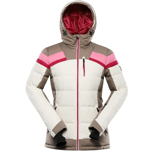 Alpine pro Women's down ski jacket with ptx membrane FERERA creme