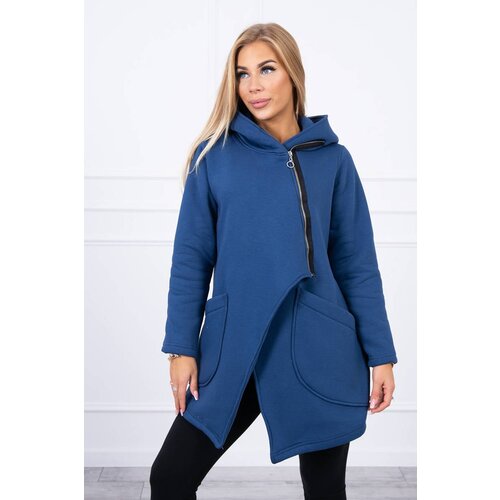Kesi Insulated denim sweatshirt with asymmetrical zipper Cene