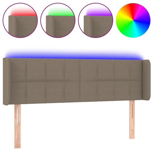 Maison Chic led posteljno vzglavje - vzglavna omarica - nočna omarica taupe 147x16x78/88 cm blago, (21706463) Slike