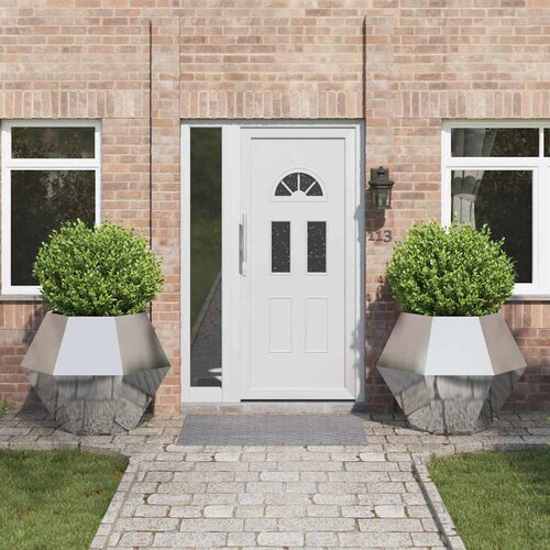 VidaXL Sadilica 2 pcs Srebrno 100 x 100 x 80 cm Cinkani čelik Slike