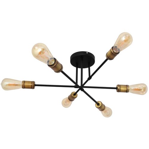  Plafonski luster CAMBRIDGE 6xE27/20W/230V crna/zlatna Cene
