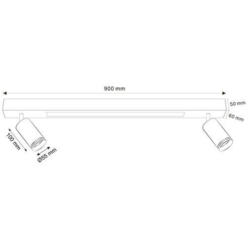  LED plafonsko svetlo PARIS LED/24W/230V + 2xGU10/10W crno Slike