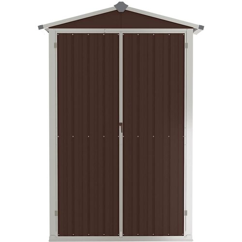  Vrtno spremi&amp;scaron;te smeđe 116x45x175 cm od pocinčanog čelika Slike