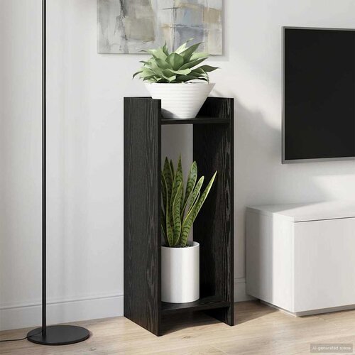  Stalak za biljke s policom 2 pcs Crni Hrast 30 x 30 x 80 cm Cene