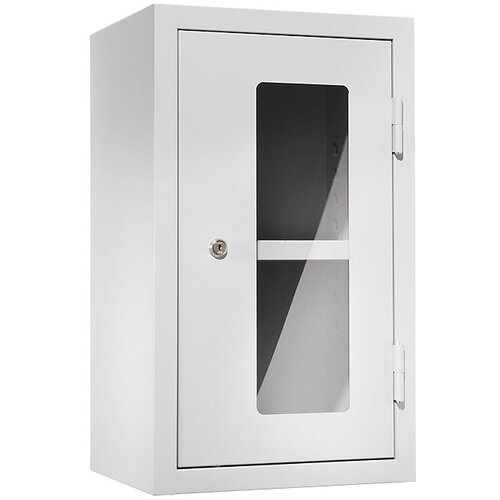 eurokraft basic Delavniška viseča omarica, VxŠxG 600 x 350 x 320 mm, vrata z okenci, svetlo siva RAL 7035 Cene