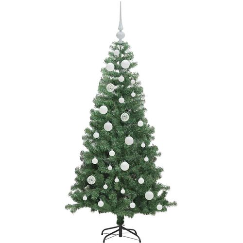 VidaXL Božićno drvce s 150 LED svjetlima s stalakom Zelena 120 cm PVC Slike