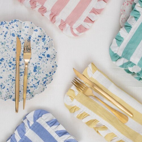 Meri Meri Laneni prtički v kompletu 4 ks Stripe Ruffle &amp;ndash; Slike