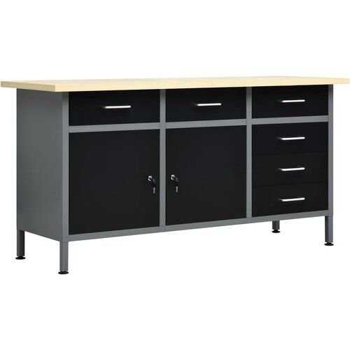 vidaXL delovna miza črna 160x60x85 cm jeklo Cene