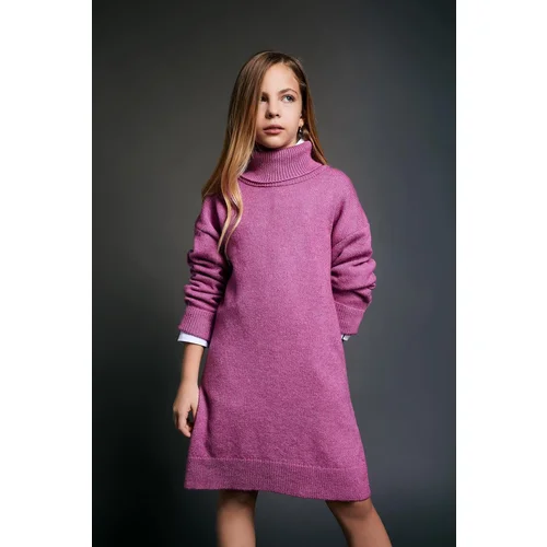 Defacto Girl's Turtleneck Long Sleeve Knitwear Dress