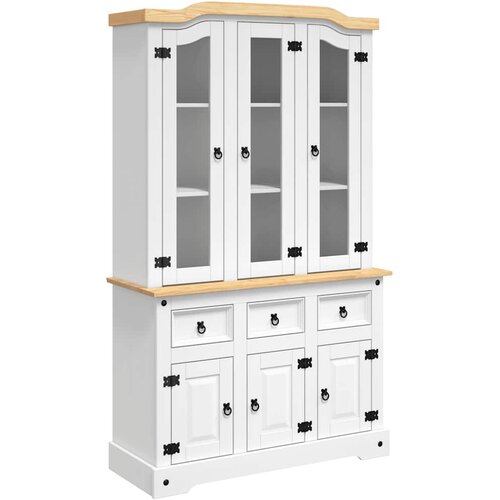  Visoka komoda Corona bijela 112x43x196cm borovina meksički stil Slike