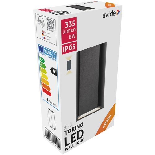 Avide 929040 zunanja stenska svetilka torino led smd 8W 4000K 335lm IP65, (21739652) Cene