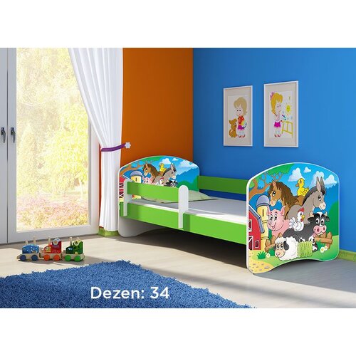 ACMA dečiji krevet II 140x70 + du&amp;scaron;ek 6 cm GREEN34 Slike