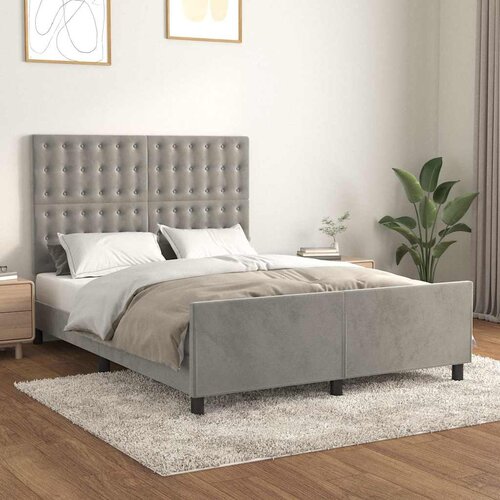  Okvir za krevet bez madraca svjetlosivi 140 x 190 cm bar&scaron;unasti Cijene