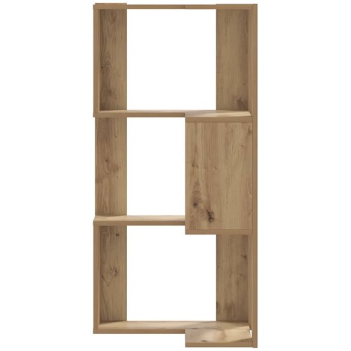 Kutni regal z knjige 3 razine artisian hrast 50x50x102cm drveni Slike