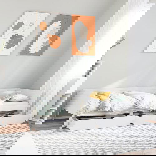 VidaXL Dnevni krevet s ladicama bez madraca 80x200 cm masivno drvo Slike