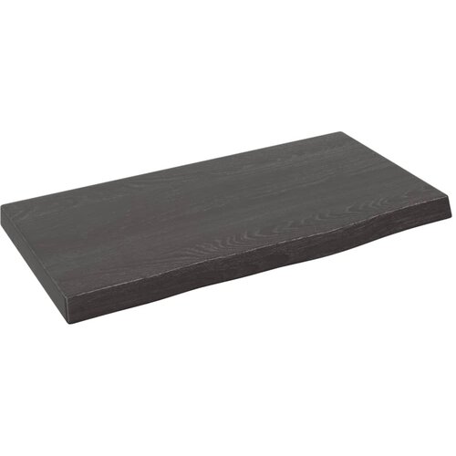 vidaXL Stenska polica temno siva 40x20x2 cm obdelana trdna hrastovina Cene
