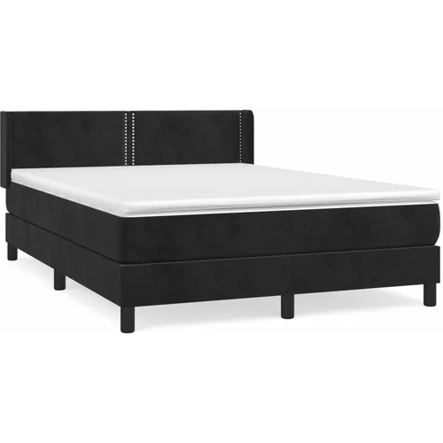 vidaXL Box spring posteljni z vzmetnico črn 140x190 cm žamet, (20892678)