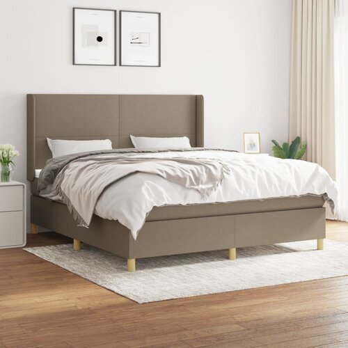 The Living Store Box spring postelja z vzmetnico taupe 160x200 cm blago - Box Spring Postelja, (21514968) Cene