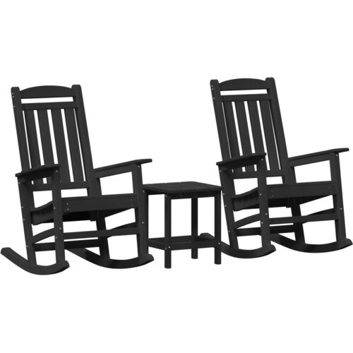 vidaXL 3 dijela vrtni lounge set crna HDPE Cijene