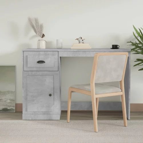  Radni stol s ladicom siva boja betona 115 x 50 x 75 cm drveni