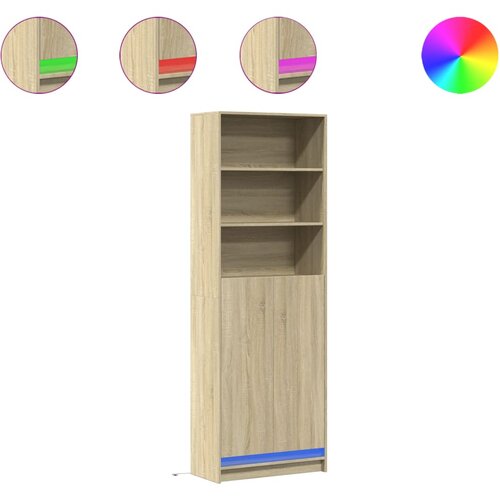 Maison Chic Visoka omara - Komoda - Predalnik z LED sonoma hrast 69x32,5x200 cm inženirski les, (21718633) Slike