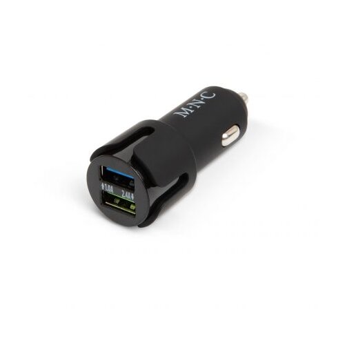 M.N.C. Adapter za vžigalnik za avtomobil z 2 USB vtičnicama - črn Slike