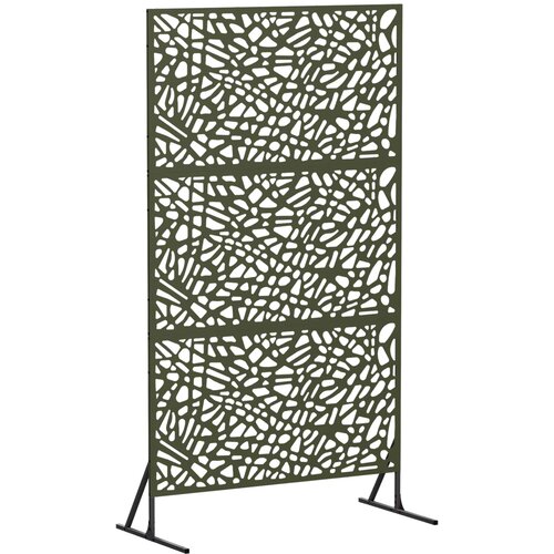  Zaslon za privatnost 100 x 50 x 180 cm Čelik Maslinastozelena Slike