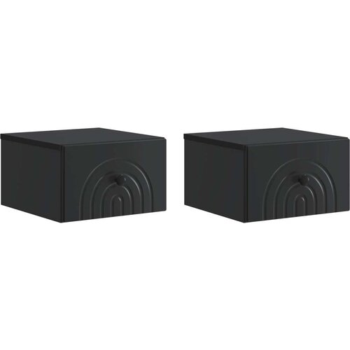  Noćni ormarić za montažu na zid 2 pcs Crna 33 x 34 5 x 20 cm Cene
