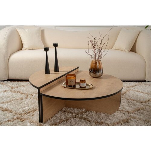 Hanah home Orion - Honey Oak, Black Honey OakBlack Coffee Table Cene