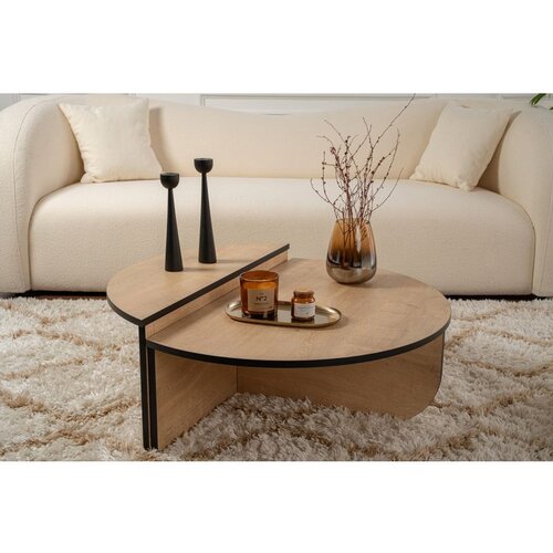Hanah home stočić za dnevnu sobu orion - honey oak, black honey oakblack coffee table Cene