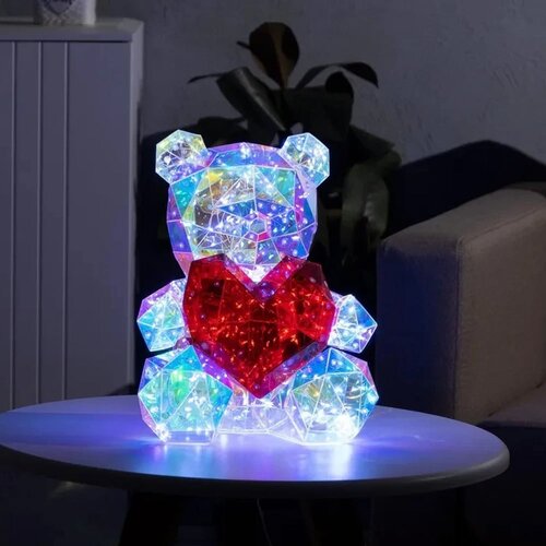  Svetleća figura Crystal meda sa crvenim srcem, 30 cm Slike