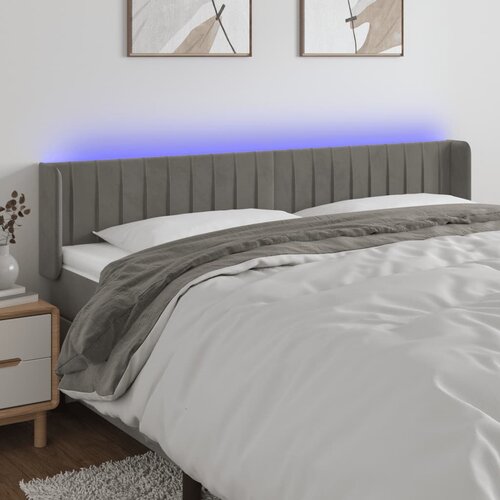  LED uzglavlje svjetlosivo 203x16x78/88 cm bar&amp;scaron;unasto Slike