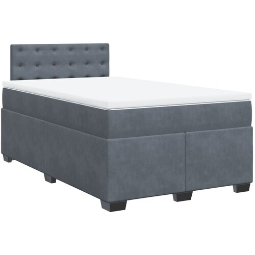 VidaXL Box spring postelja z vzmetnico temno siva 120x200 cm žamet, (21310859) Slike