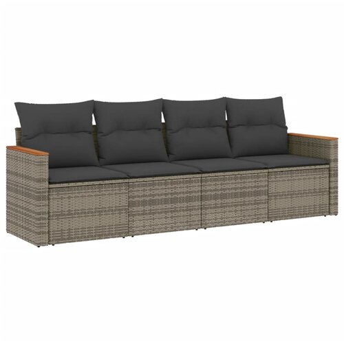 Maison Chic Seti vrtnega pohištva - Vrtna garnitura - Vrtni pohištvo set 4-delna z blazinami siv poli ratan, (21815004) Cene