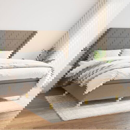 The Living Store Box spring postelja z vzmetnico taupe 140x200 cm blago - Box Spring Postelja, (21514651) Slike