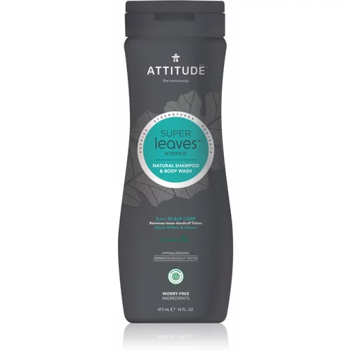 Attitude Super Leaves Scalp Care Black Willow & Aspen gel za tuširanje i šampon 2 u 1 za muškarce 473 ml