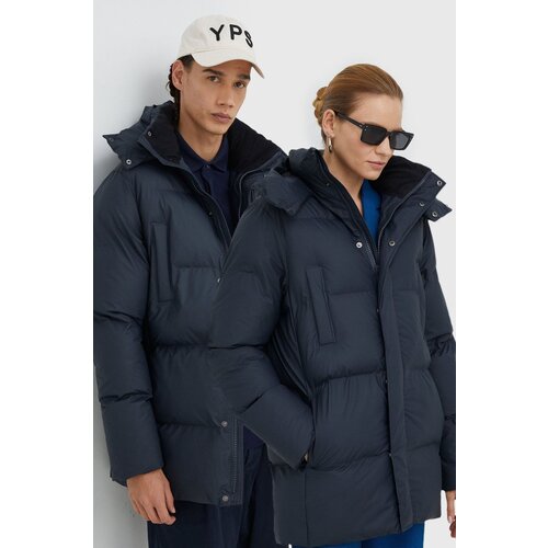 Rains Jakna 15040 Boxy Puffer Parka boja: tamno plava, za zimu Slike