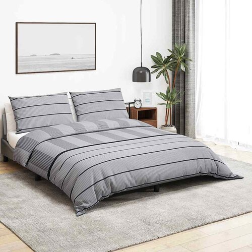  Set posteljine za poplun sivi 200x220 cm pamučni Cene