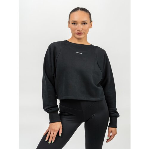 NEBBIA crop sweatshirt gym spirit black Cene