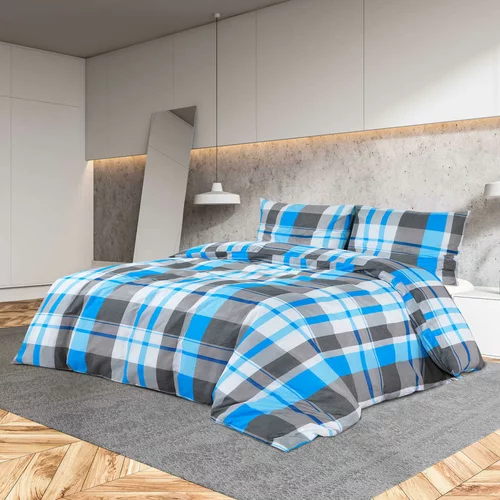  Set posteljine za poplun plavo-sivi 225x220 cm pamučni