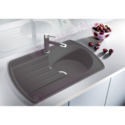 Blanco rondoval 45 s silgranit puradur sudopera 780x500mm stena siva 518917 reverzibilna Slike