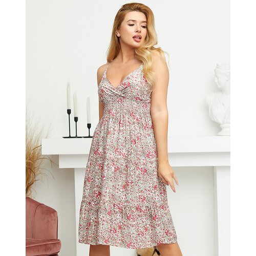 Resti Pink and green women's summer dress with flowers - Clothing Cijene