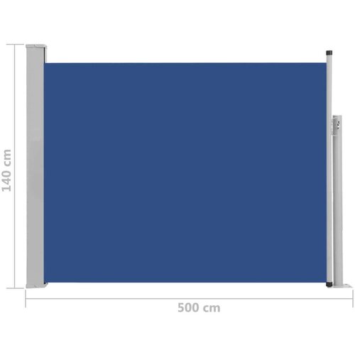  Uvlačiva bočna tenda za terasu 140 x 500 cm plava Slike