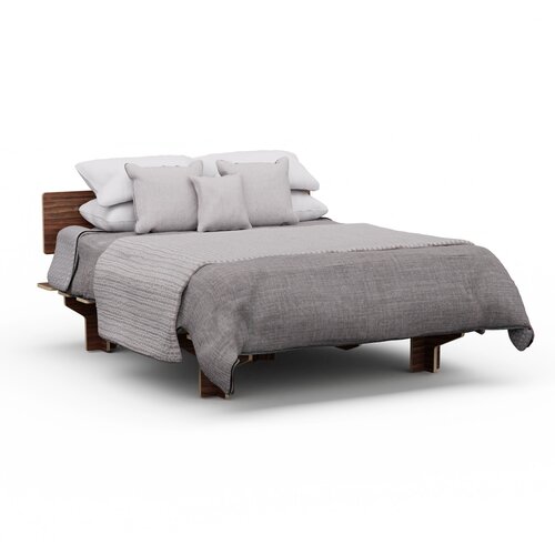 Blumfeldt NordicAura King okvir za zakonsko posteljo | 180 cm x 200 cm | robusten | brez orodja | evkaliptusov les | polica Cene