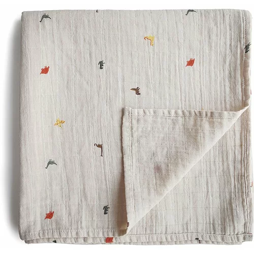 Mushie Muslin Swaddle Blanket Organic Cotton dekica za povijanje Dinosaurs 120cm x 120cm 1 kom